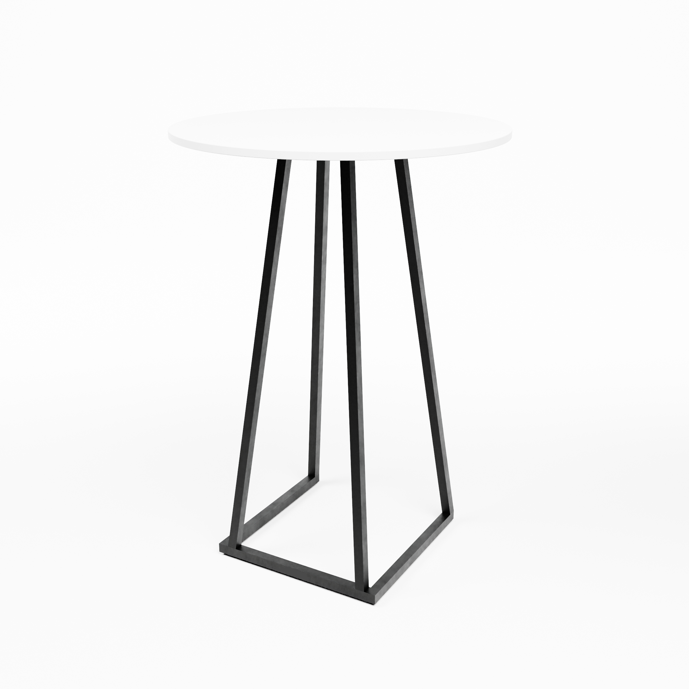 Linea Cocktail Table (Black Frame with White Round Top) Desert River Rentals
